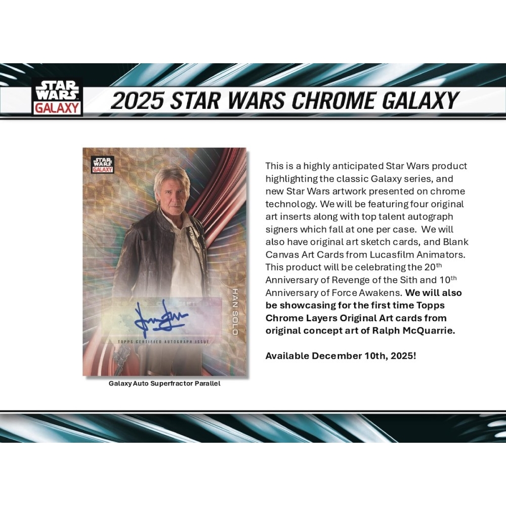 2025 Topps Star Wars Chrome Galaxy Hobby Box | Steel City Collectibles
