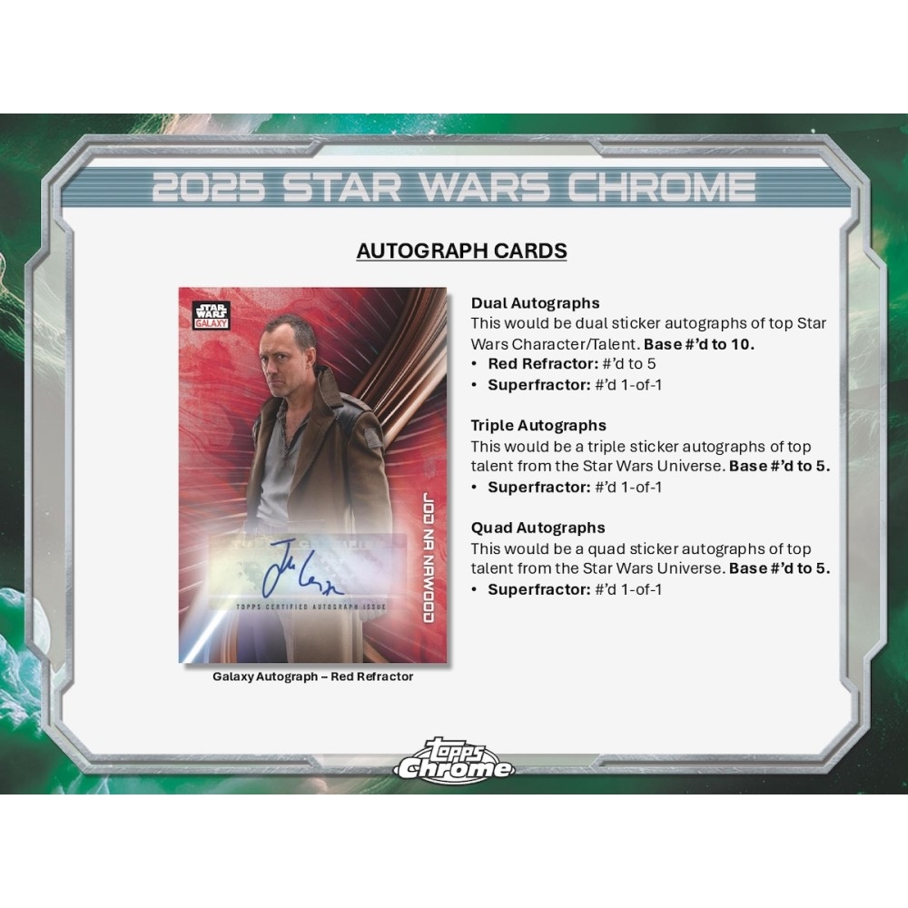 2025 Topps Star Wars Chrome Galaxy Hobby Box | Steel City Collectibles