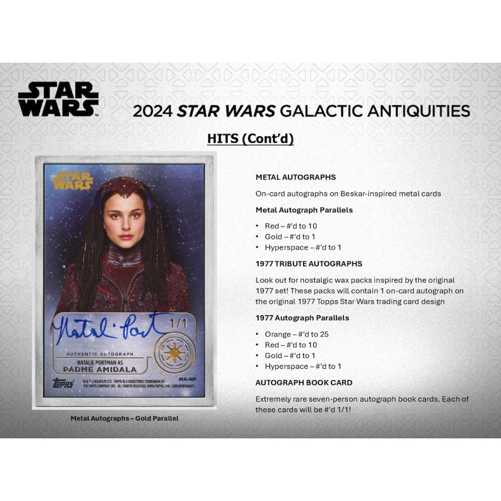 2024 Topps Star Wars Galactic Antiquities Hobby Case | Steel City