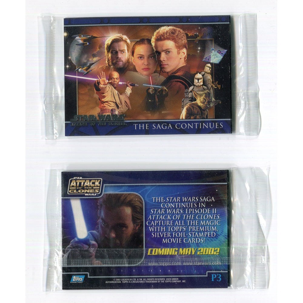 2002 Topps Star Wars Attack of the Clones Sealed 3-Card