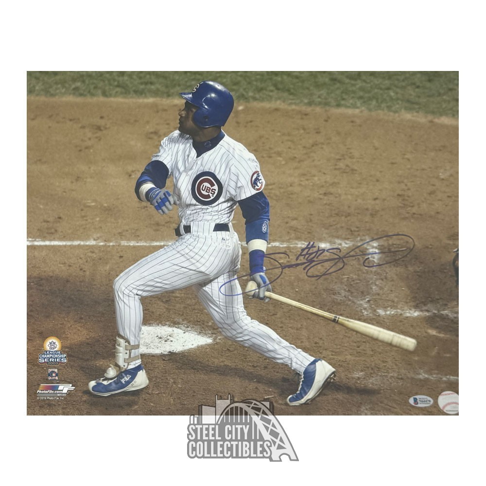 Sammy Sosa Autographed Chicago 16x20 Baseball Photo BAS (Follow