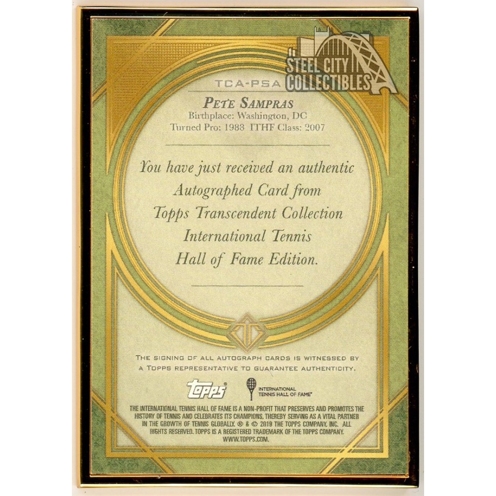 Pete Sampras 2020 Topps Transcendent Tennis Autograph Card #TCA