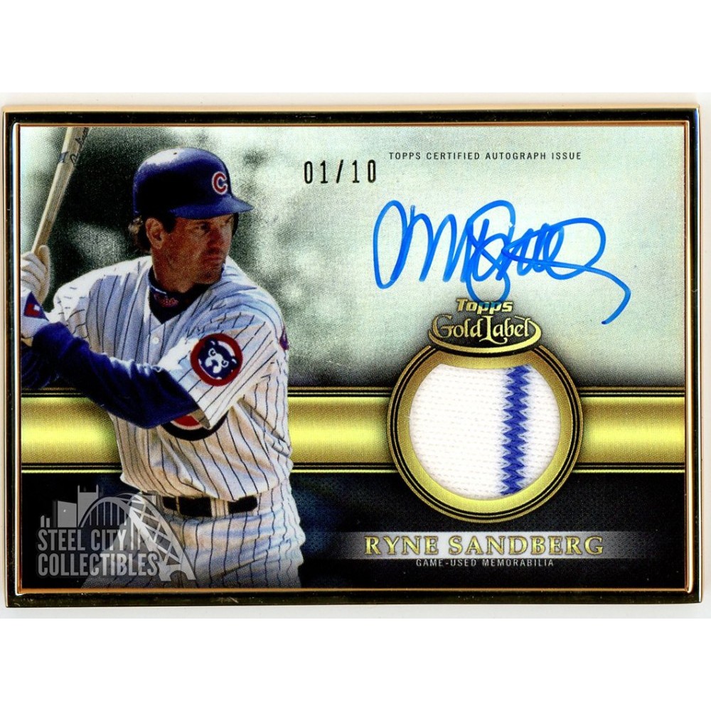 Ryne Sandberg 2019 Topps Gold Label Golden Greats Framed Patch 