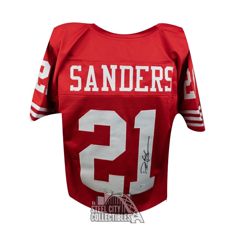 deion sanders red falcons jersey