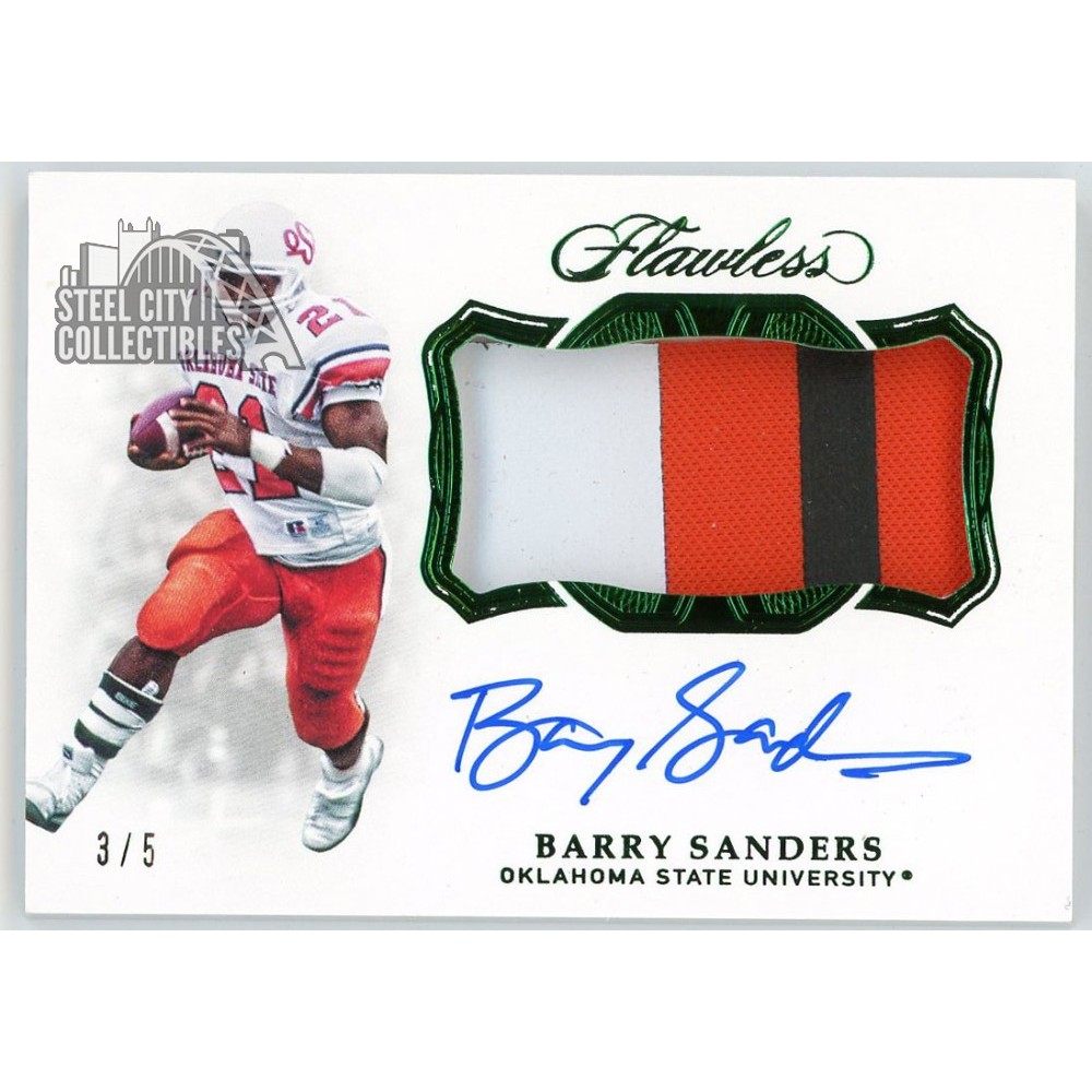 Barry Sanders 2019 Panini Flawless Collegiate Emerald Patch