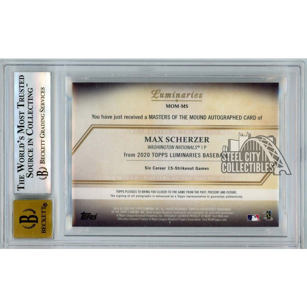 Max Scherzer 2020 Topps Luminaries Masters of the Mound Autograph 