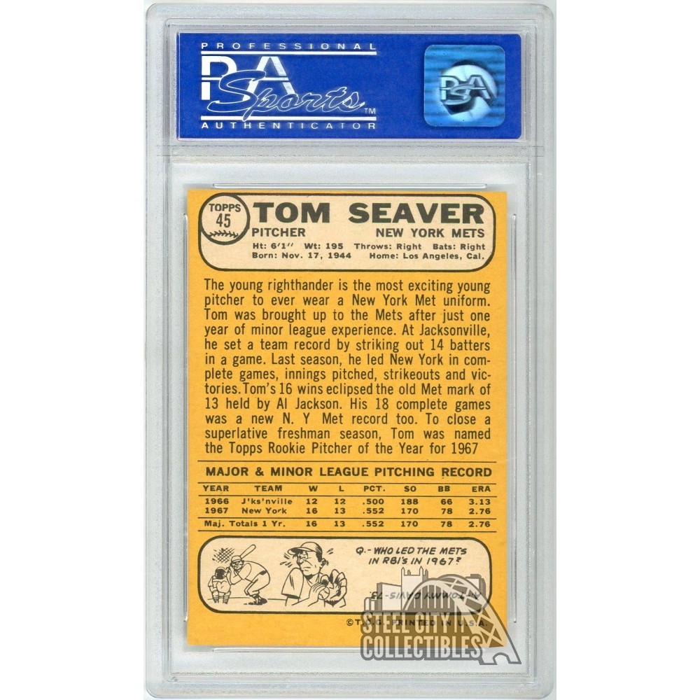 Tom Seaver 1968 Topps All-Star Rookie Card #45 PSA 8 NM-MT (539