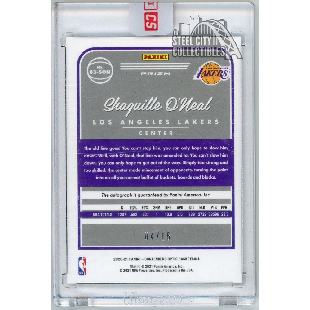 Shaquille O'Neal 2020-21 Panini Contenders Optic Orange Prizm Auto