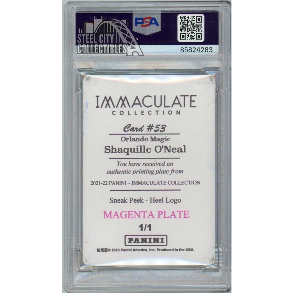 Shaquille O'Neal 2021-22 Panini Immaculate Magenta Autograph