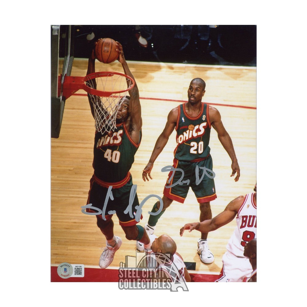 Shawn Kemp and Gary Payton Autographed Seattle 8x10 Basketball Photo