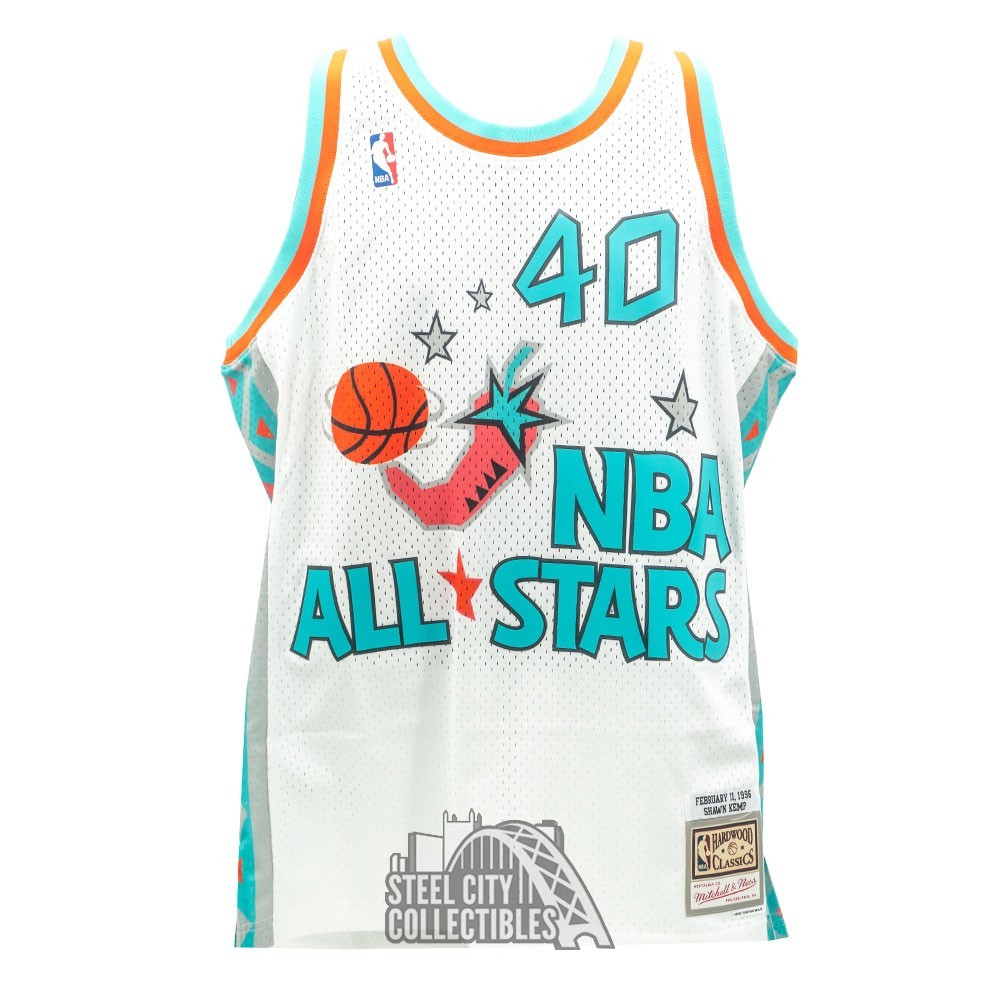 Shawn Kemp Autographed All Star Mitchell & Ness White Basketball Jersey (XL) - BAS