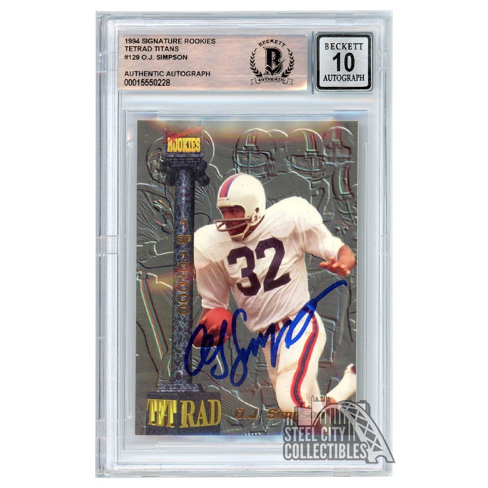 OJ Simpson 1994 Signature Rookies Tetrad Titans Autograph Card #T6