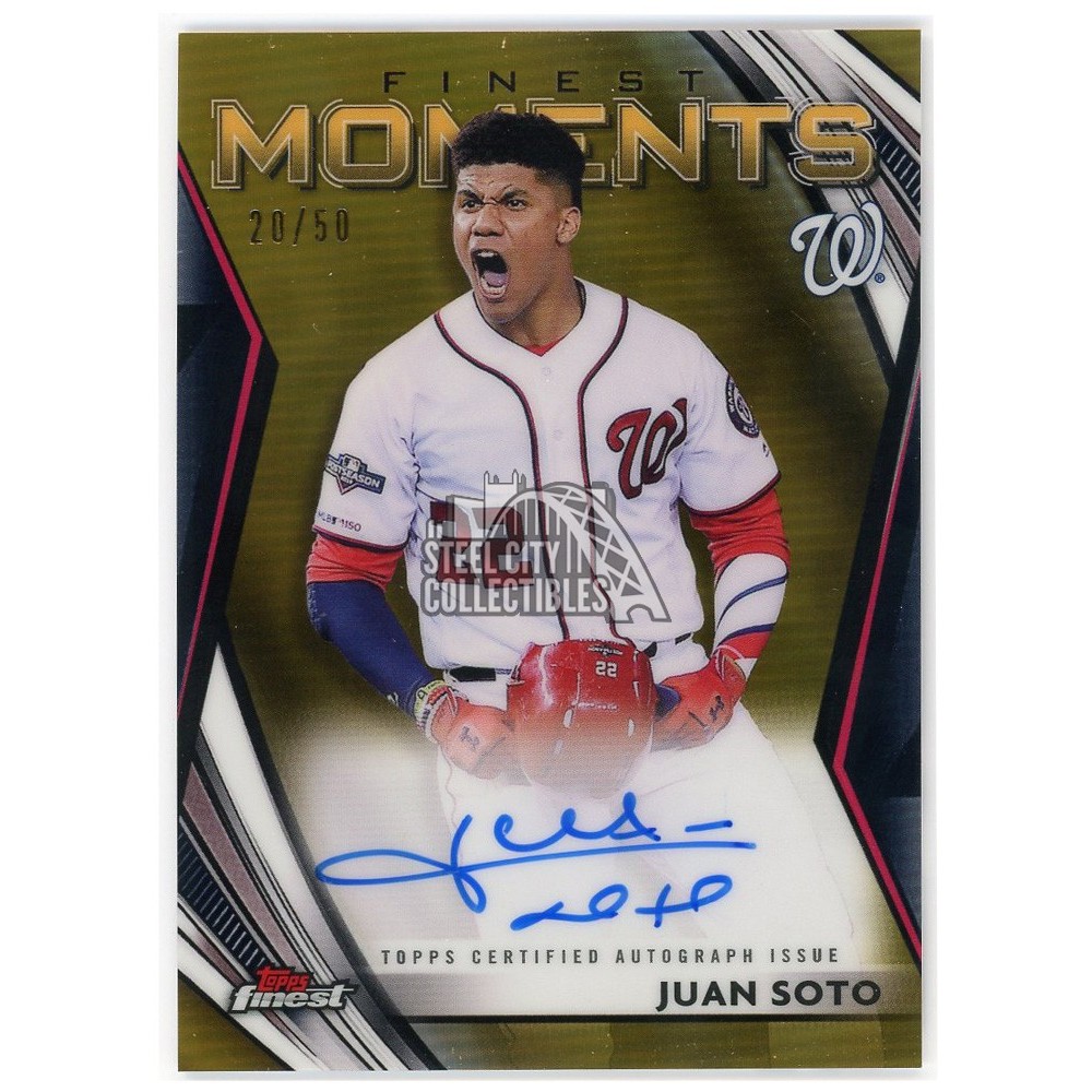 Juan Soto 2021 Topps Finest Finest Moments Gold Autograph Card 