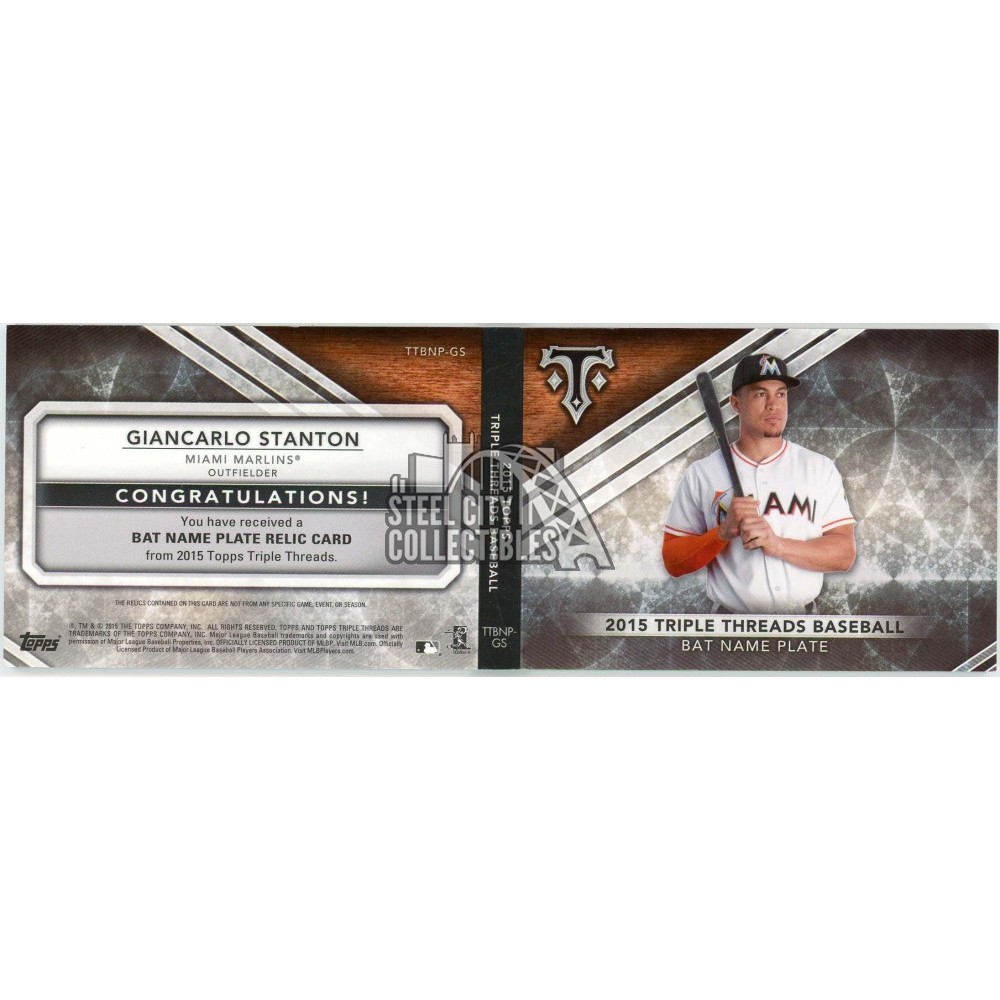 Giancarlo Stanton 2015 Topps Triple Threads Bat Barrel Nameplate