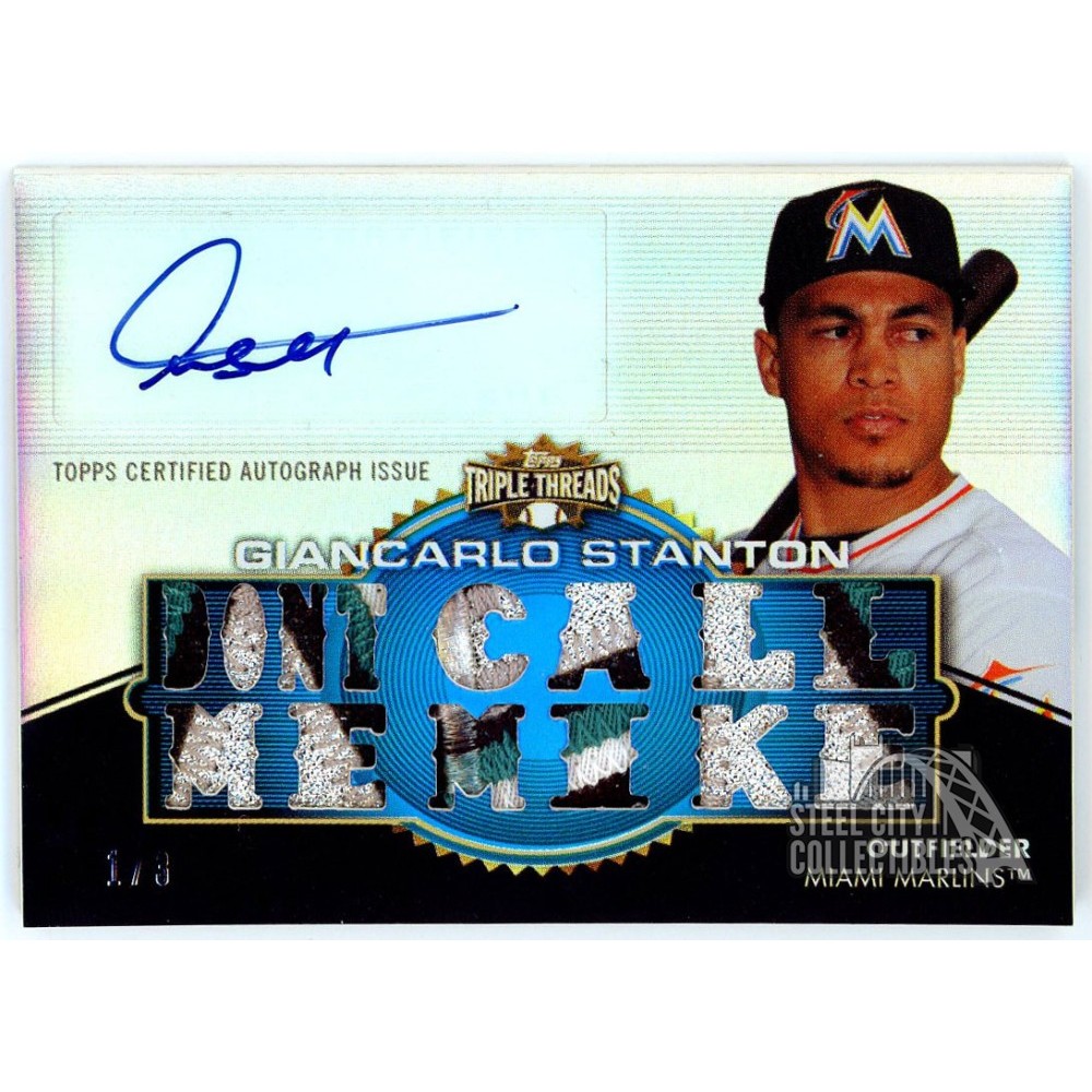 Giancarlo Stanton 2012 Topps Triple Threads Triple Patch Autograph