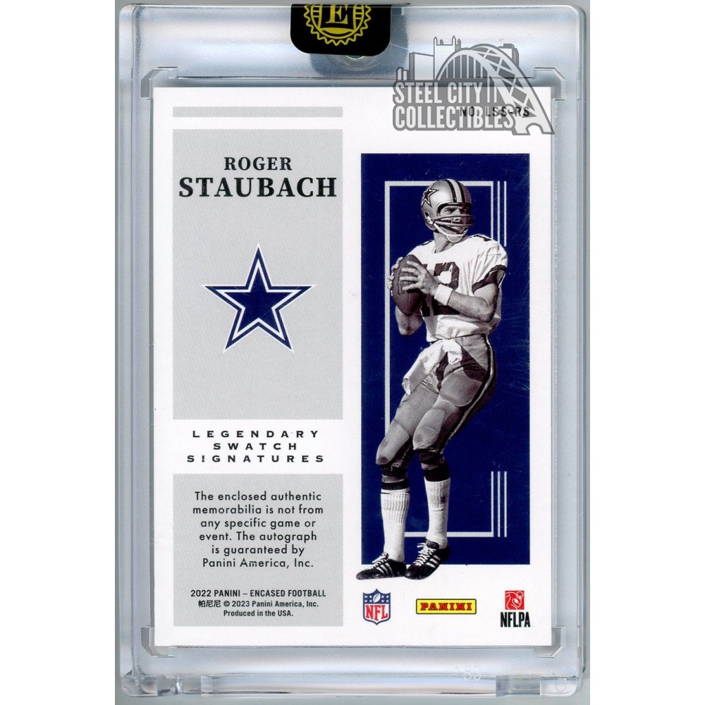 Roger Staubach 2022 Panini Encased Legendary Red Patch Auto Card
