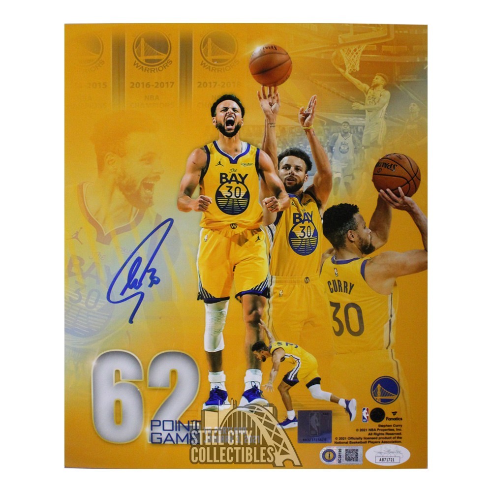 Stephen Curry Autographed Golden State Warriors Yellow Nike Swingman Jersey  - BAS