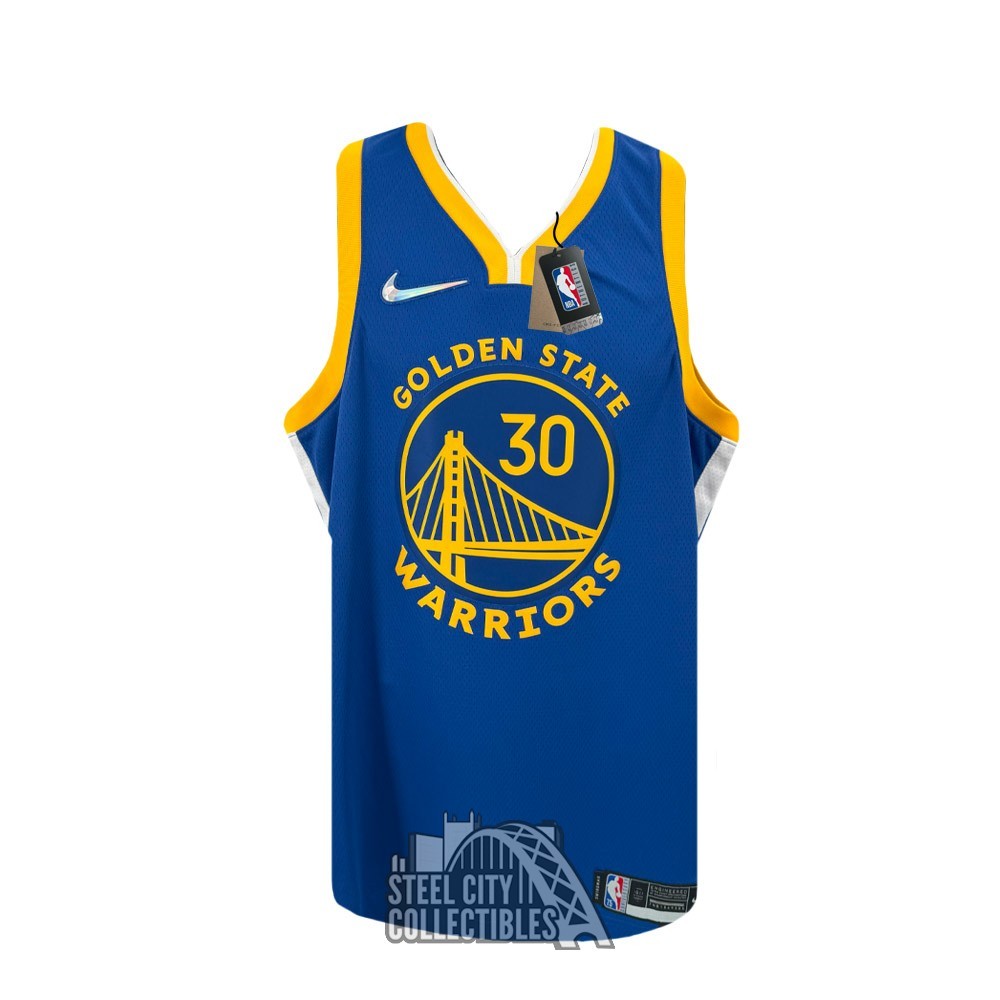 Stephen Curry GOAT Autographed Golden State Warriors Blue