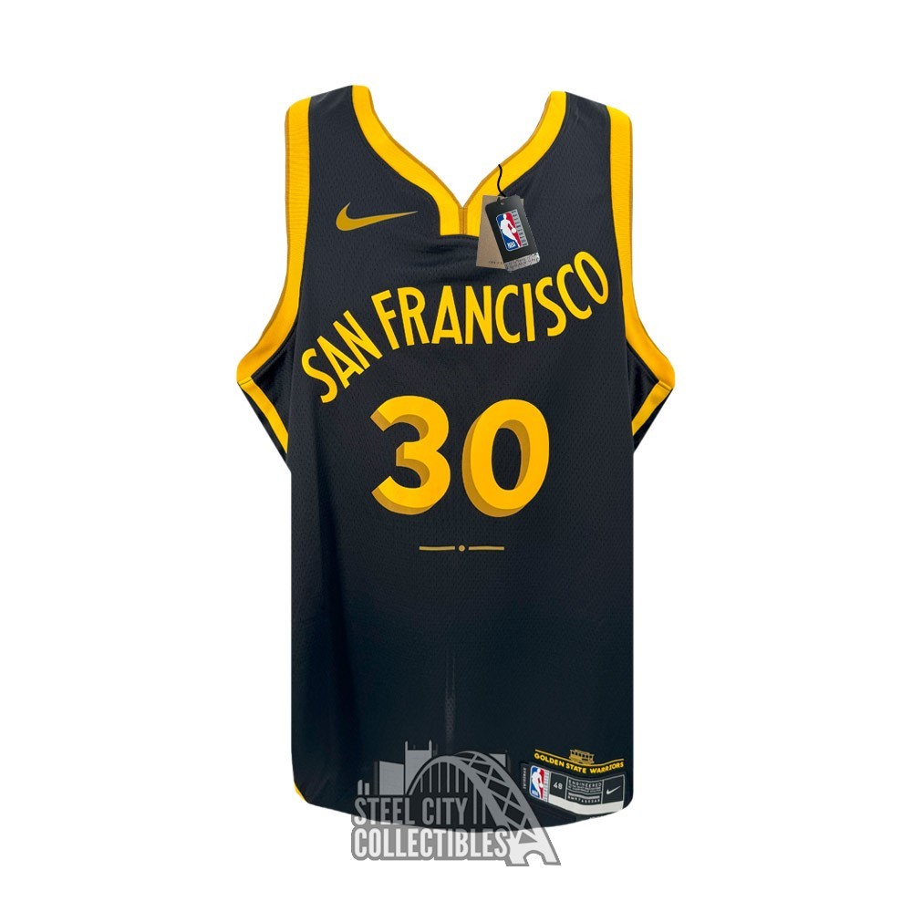 Stephen Curry Night Night Autographed Golden State Warriors Black
