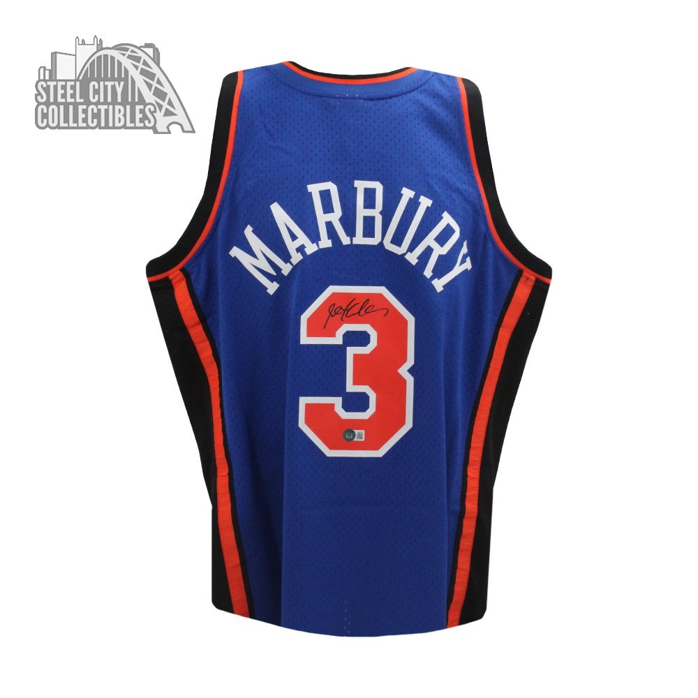 Stephon Marbury Autographed New York Mitchell & Ness Blue