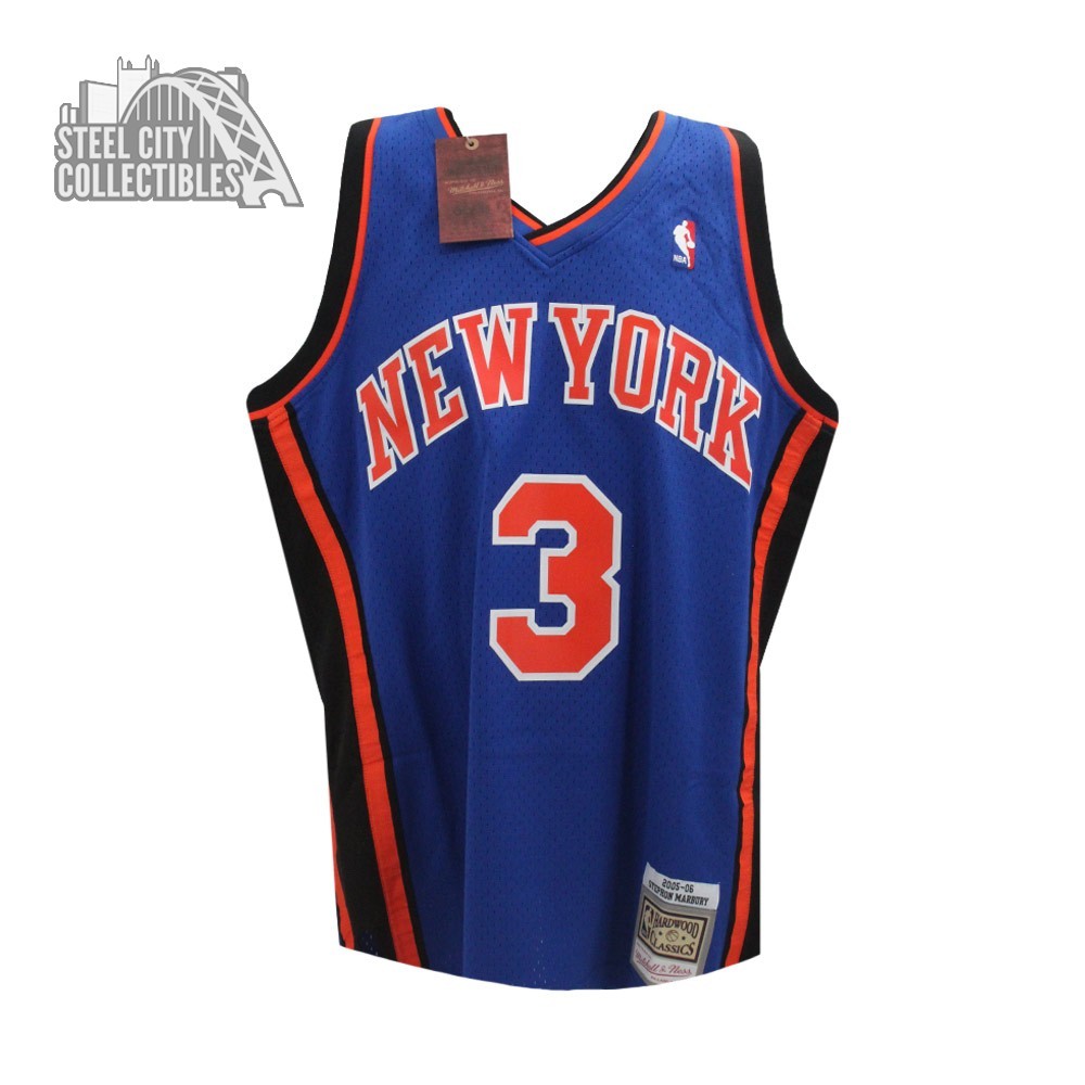 Stephon Marbury Autographed New York Mitchell & Ness Blue