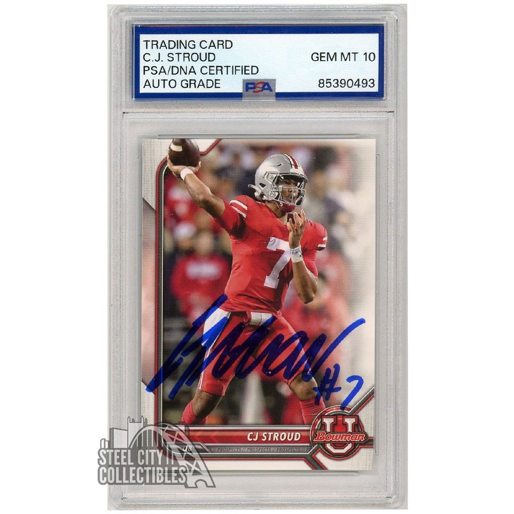 CJ Stroud 2022 Bowman University Autograph Card #90 PSA/DNA 10 | Steel City Collectibles CJ Stroud 2022 Bowman University Autograph Card #90 PSA/DNA 10 | Steel City Collectibles