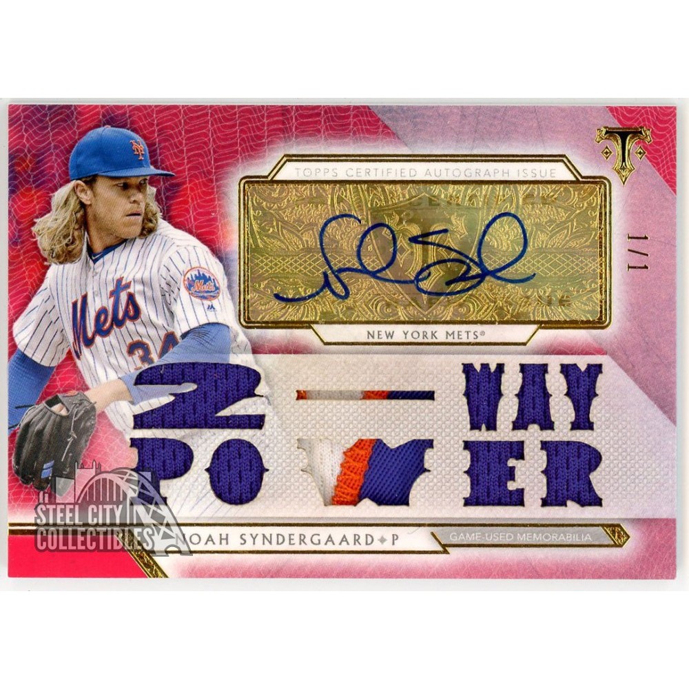 Noah Syndergaard 2018 Topps Triple Threads Red Patch Autograph 