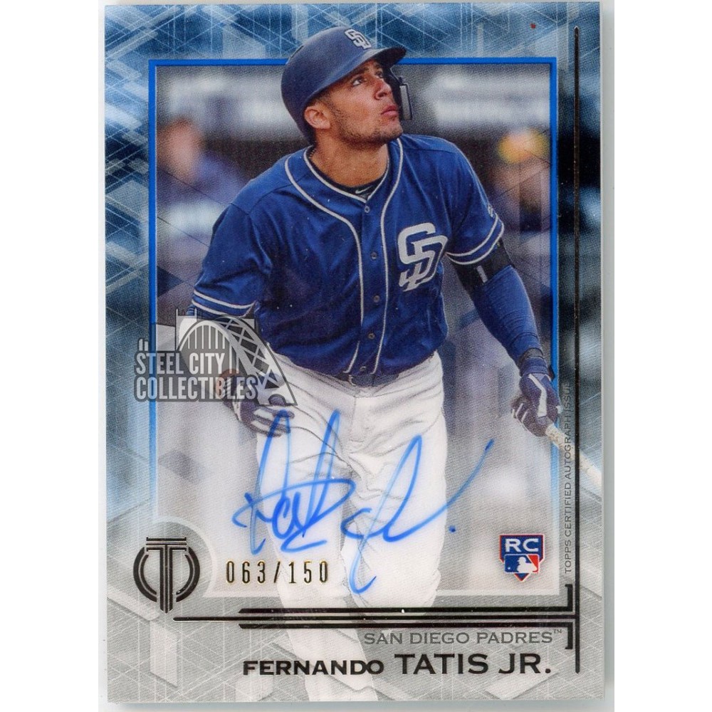 Fernando Tatis Jr 2019 Topps Tribute Blue Rookie Autograph Card