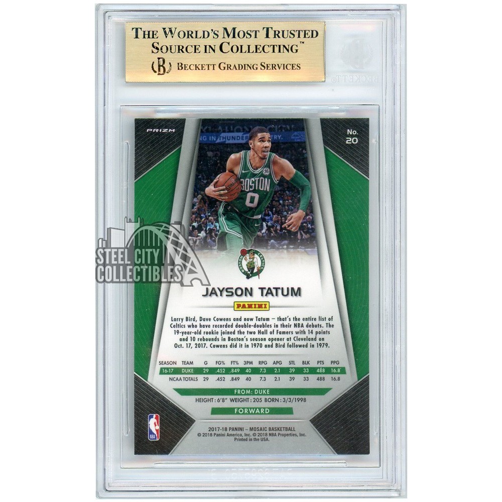 Jayson Tatum 2017-18 Panini Prizm Mosaic Rookie Card #20 BGS 9.5 