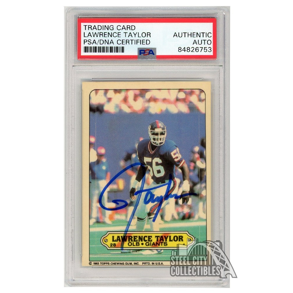 Lawrence Taylor 1983 Topps Stickers Autograph