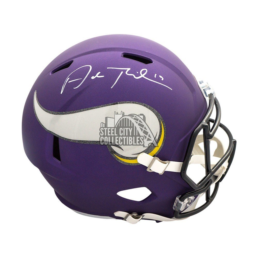 Adam Thielen Minnesota Vikings Signed Autograph Speed Full Size Helmet JSA Witnessed Certified 