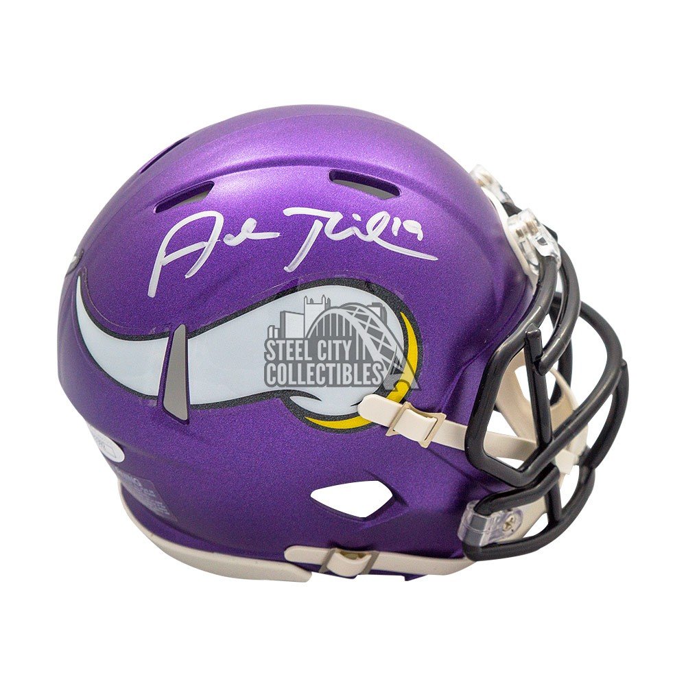 Adam Thielen Signed Chrome Minnesota Vikings Speed  Mini Helmet  C.O.A & Holo 