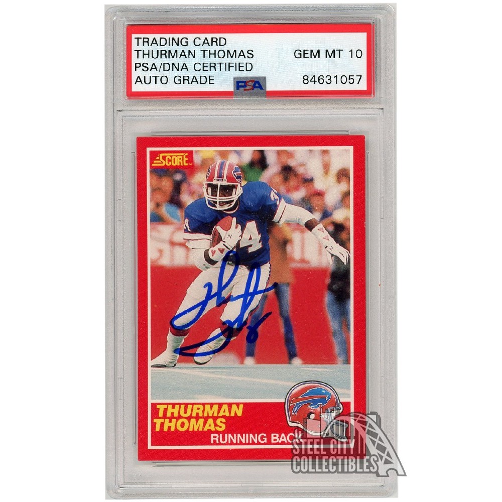 Thurman Thomas 1989 Score Autograph Rookie Card #211 PSA/DNA 10