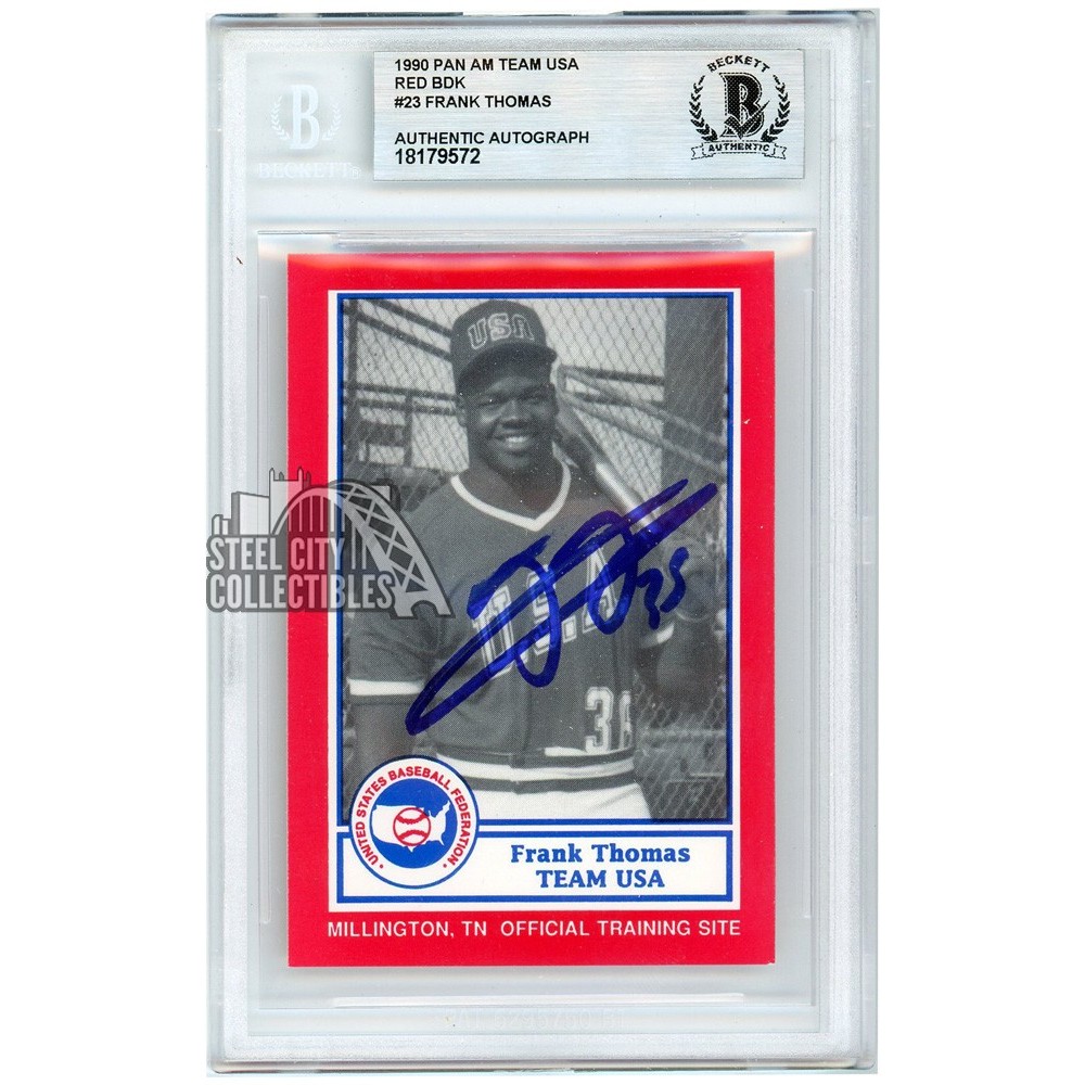 Frank Thomas 1990 Pan Am Team USA Red Box Rookie Autograph Card