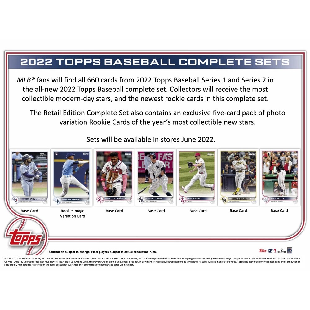 2022 Topps Baseball Factory Set Retail Version 8Set Case Steel City