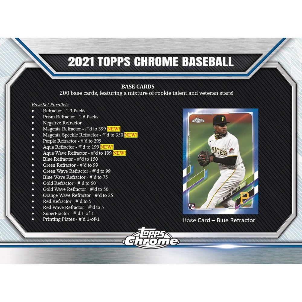 2021 Topps Chrome Baseball HTA Jumbo Hobby Box | Steel City