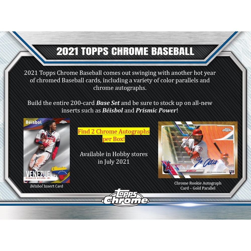 2021 Topps Chrome Baseball Hobby 12-Box Case