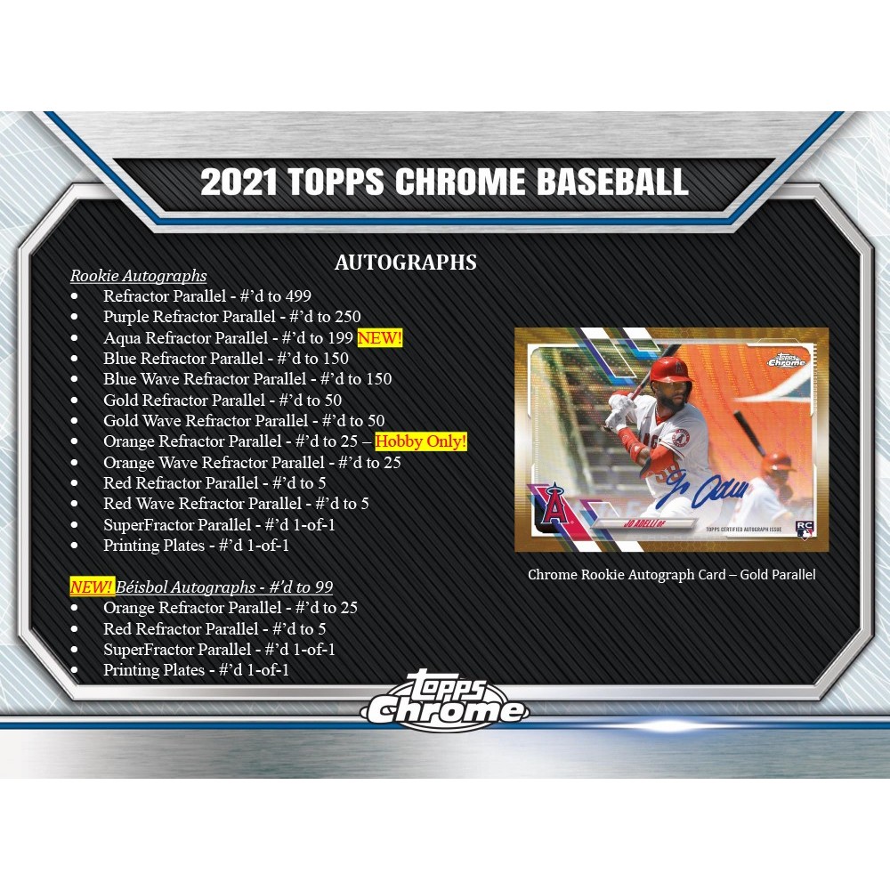 2021 Topps Chrome Baseball Hobby 12-Box Case