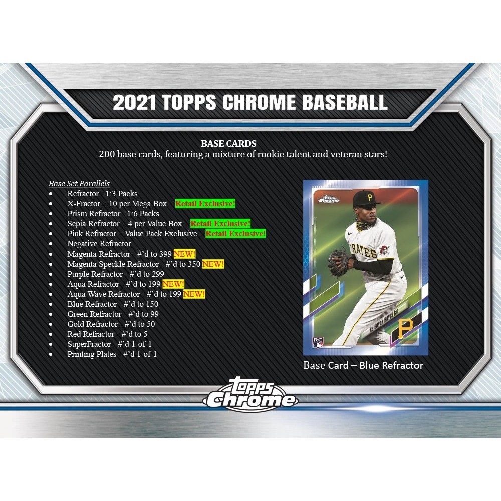 2021 Topps Chrome Baseball Blaster Box : : Toys & Games