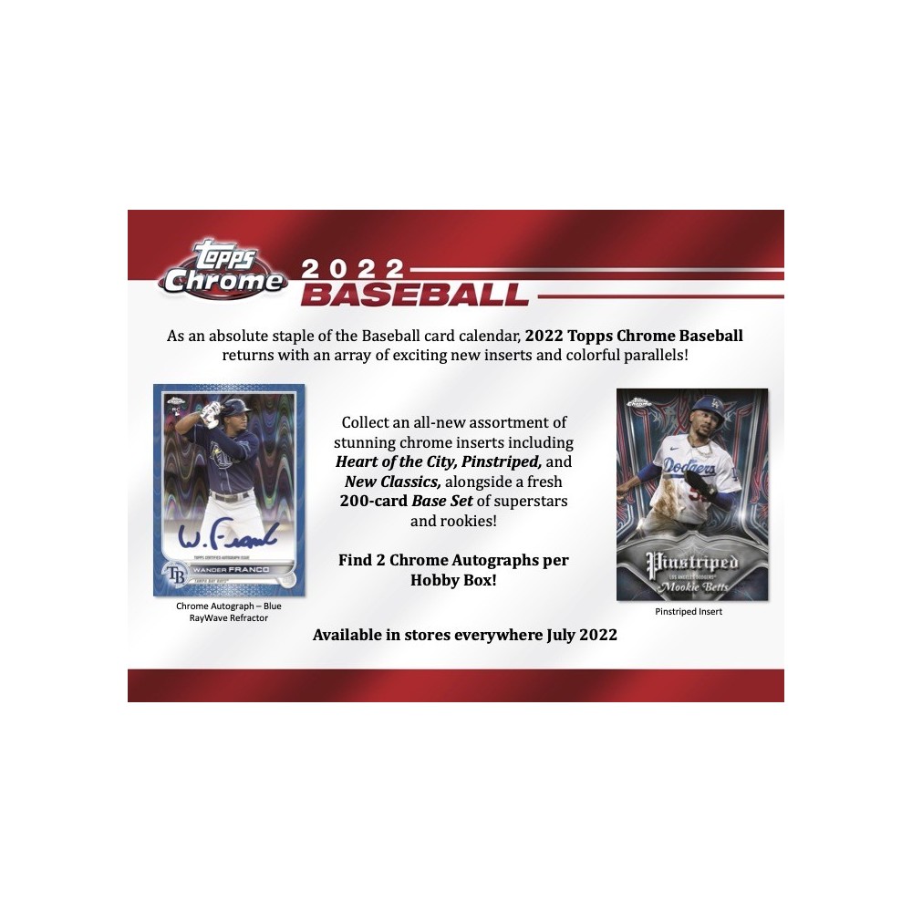 2022 Topps Chrome Baseball Hobby Box Steel City Collectibles
