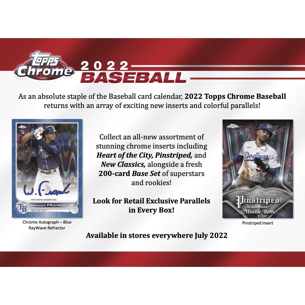 2022 Topps Chrome Baseball 8 Pack Blaster Box | Steel City