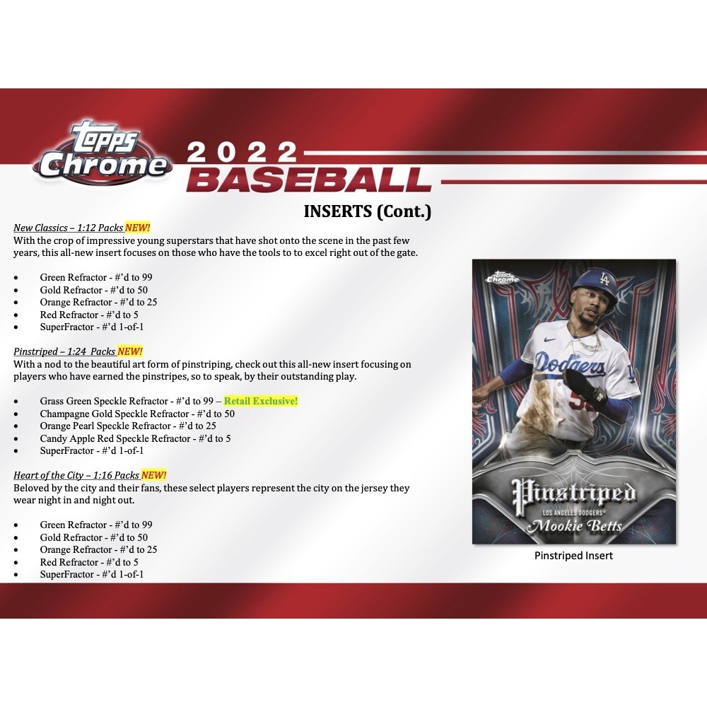 2022 Topps Chrome Baseball 8 Pack Blaster Box | Steel City