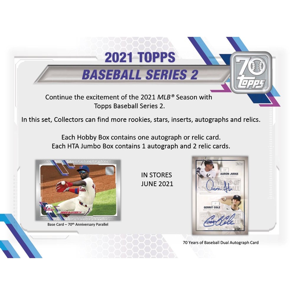 2021 Topps Series 2 Baseball Hobby Box | Steel City Collectibles