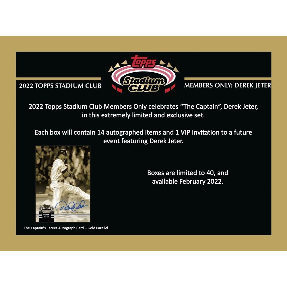2022 Topps Stadium Club Baseball Members Only: Derek Jeter Case | Steel  City Collectibles