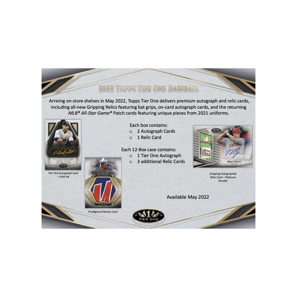 2022 Topps Tier One Baseball Hobby Box Steel City Collectibles