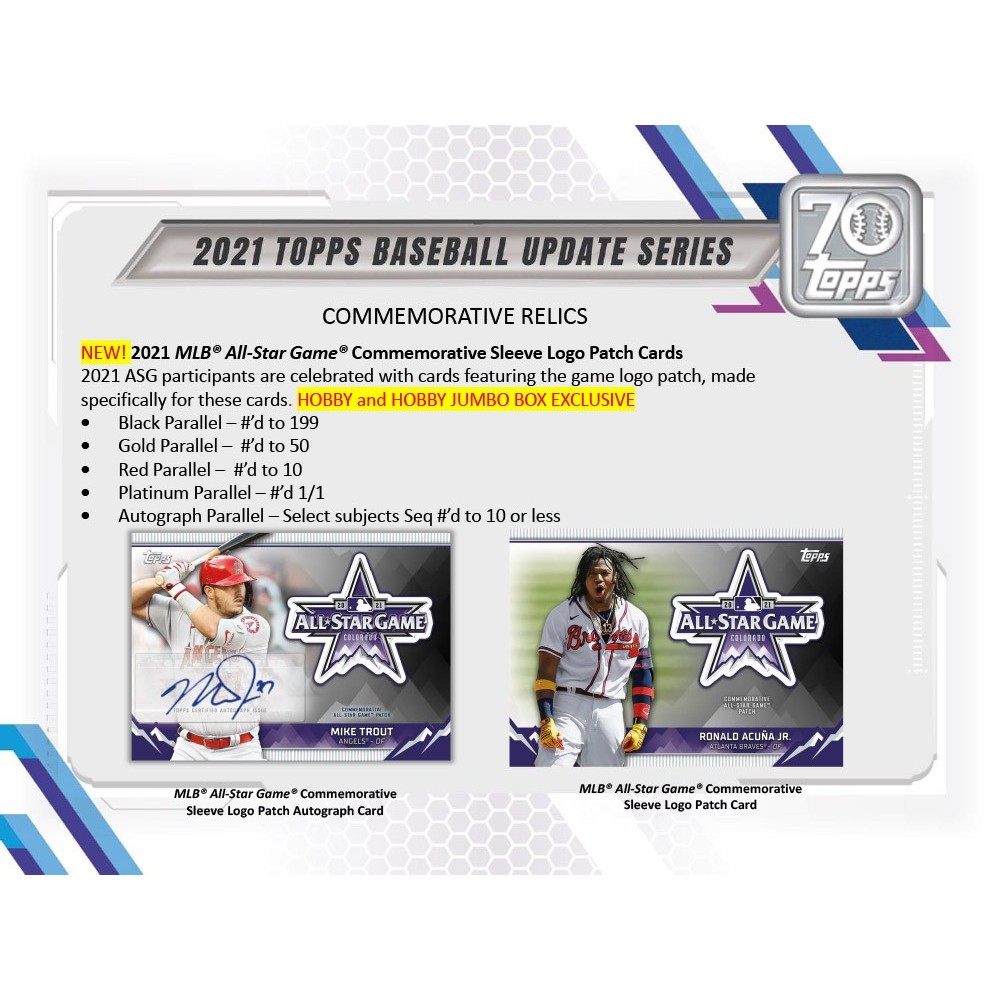 2021 Topps Update Series Baseball Hobby Box | Steel City