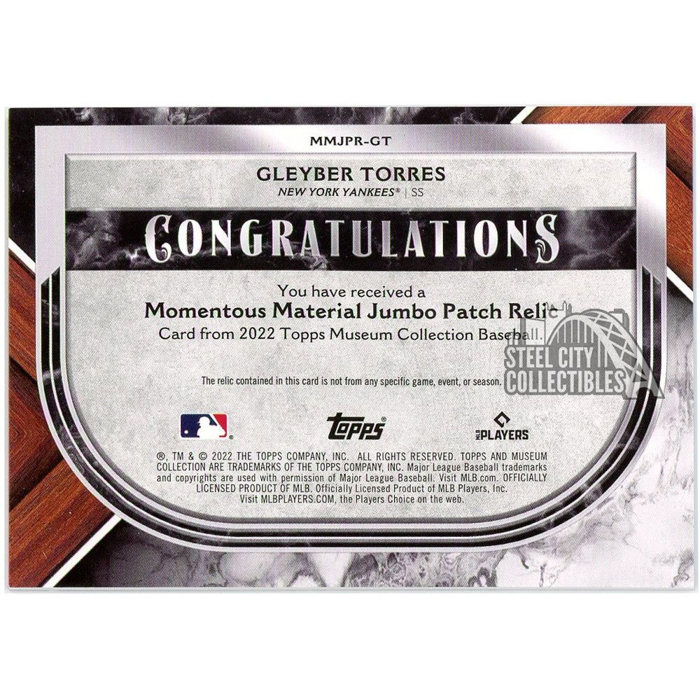 Gleyber Torres 2022 Topps Museum Momentous Material Game
