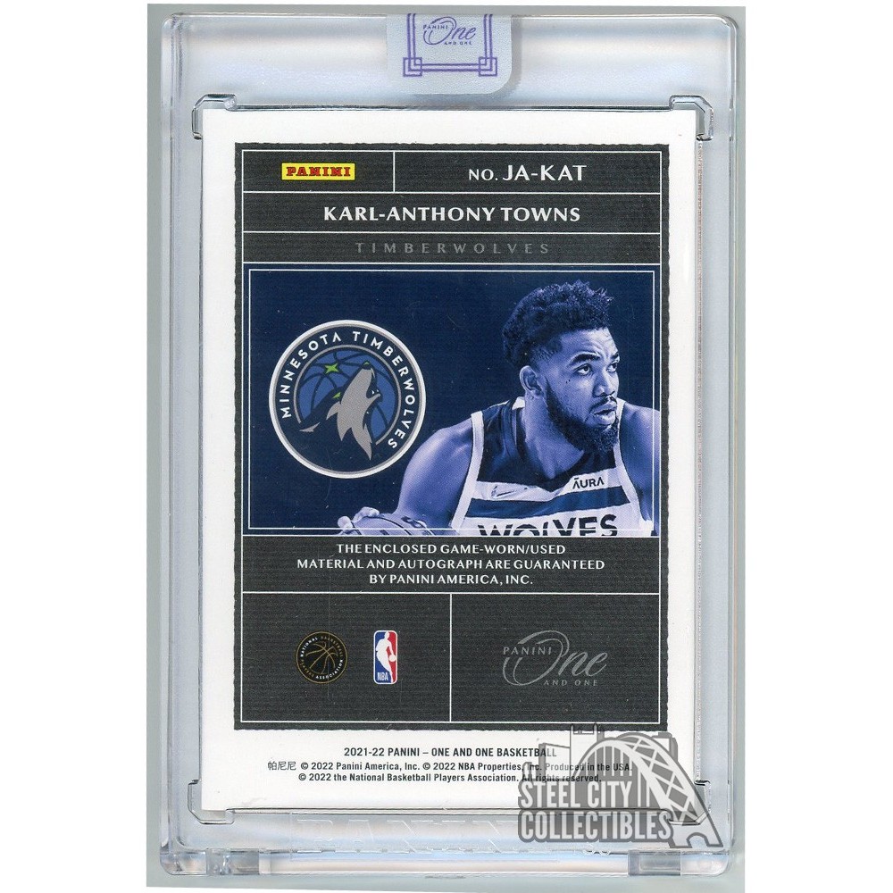Karl-Anthony Towns 2021-22 Panini One And One Green Patch Auto