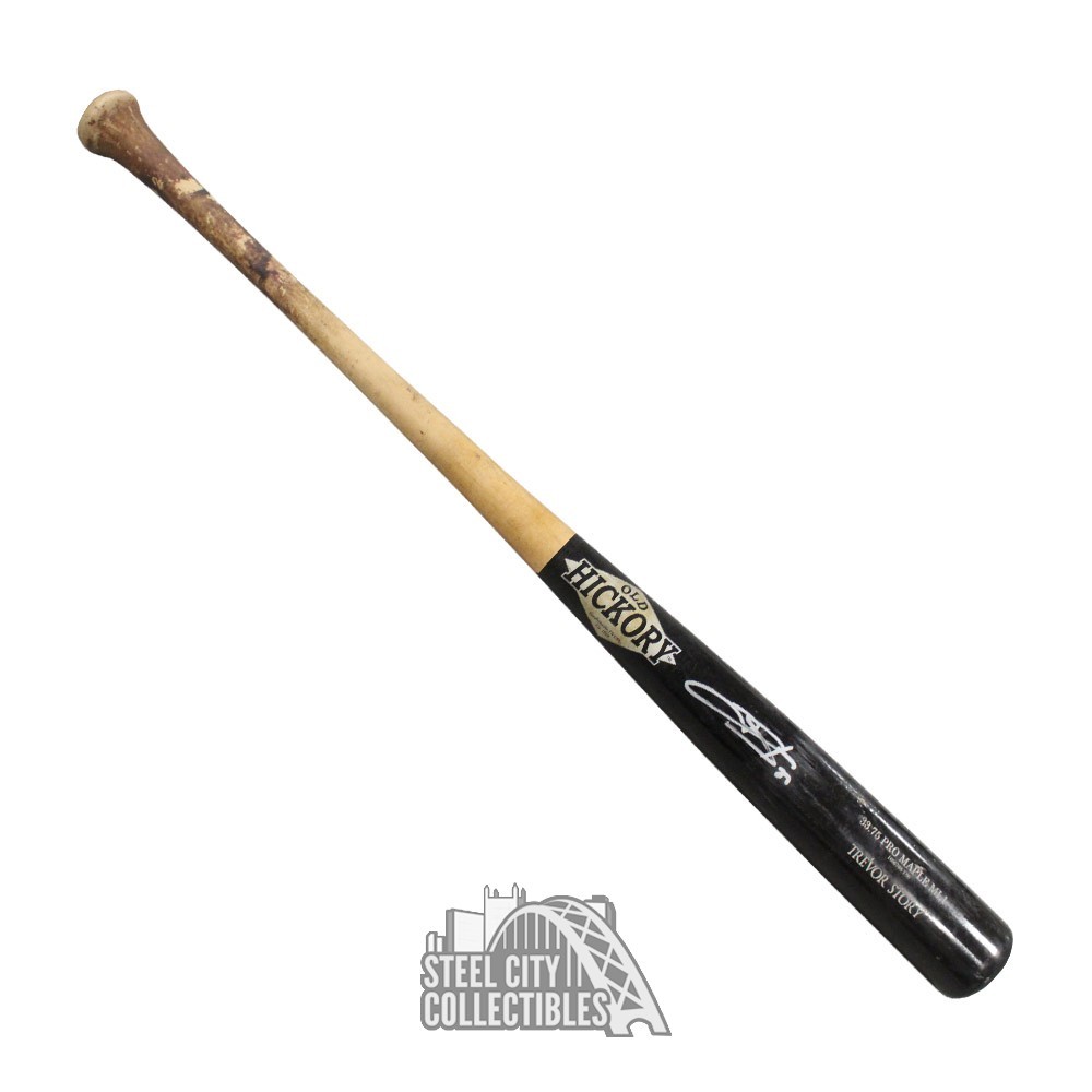 Trevor Story Autographed Game Used Old Hickory Baseball Bat - PSA