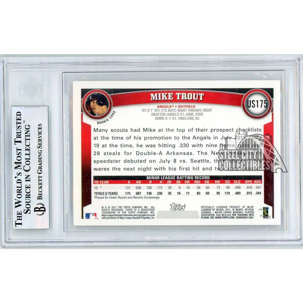 rare mike trout rookie card Mike Trout Los Angeles Angels 2011 Topps Update #US175 Trading Card - main image 1